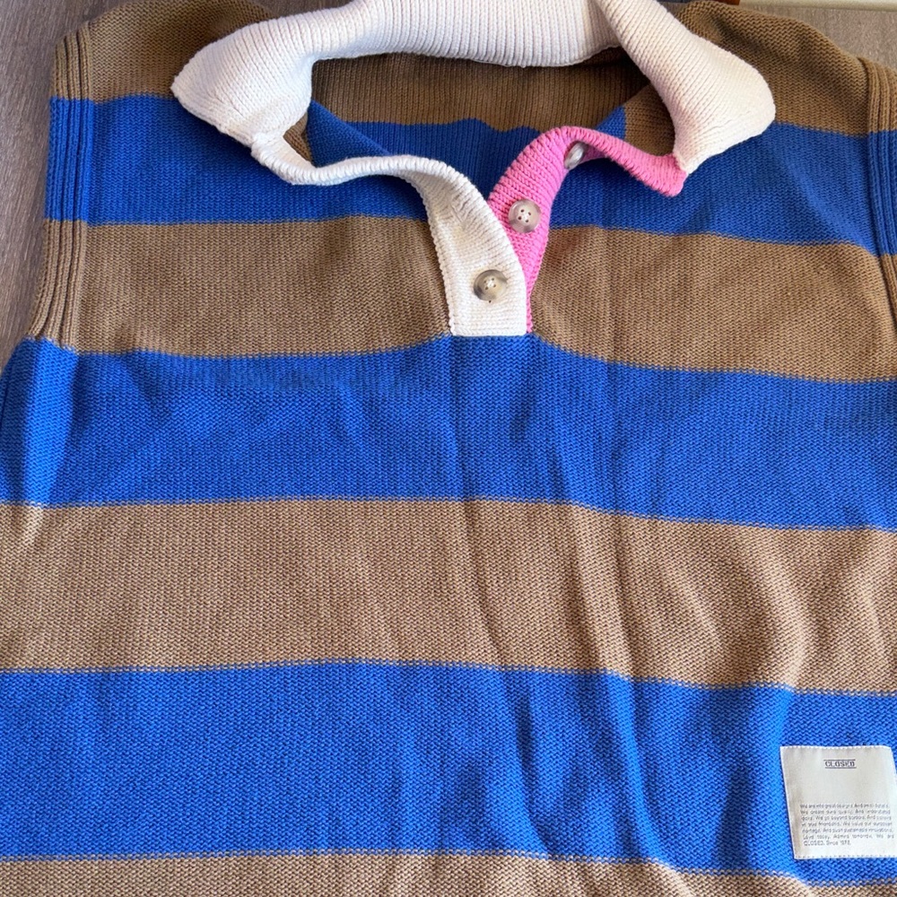 Closed Blue and Brown Sleeveless oversize Sweater size XS